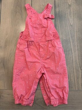 Toddler Pink Polka Dot Overalls